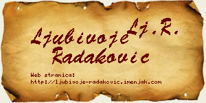 Ljubivoje Radaković vizit kartica